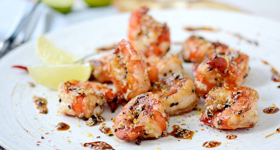 CREVETTES GRILLÉES SAUCE AU SÉSAME